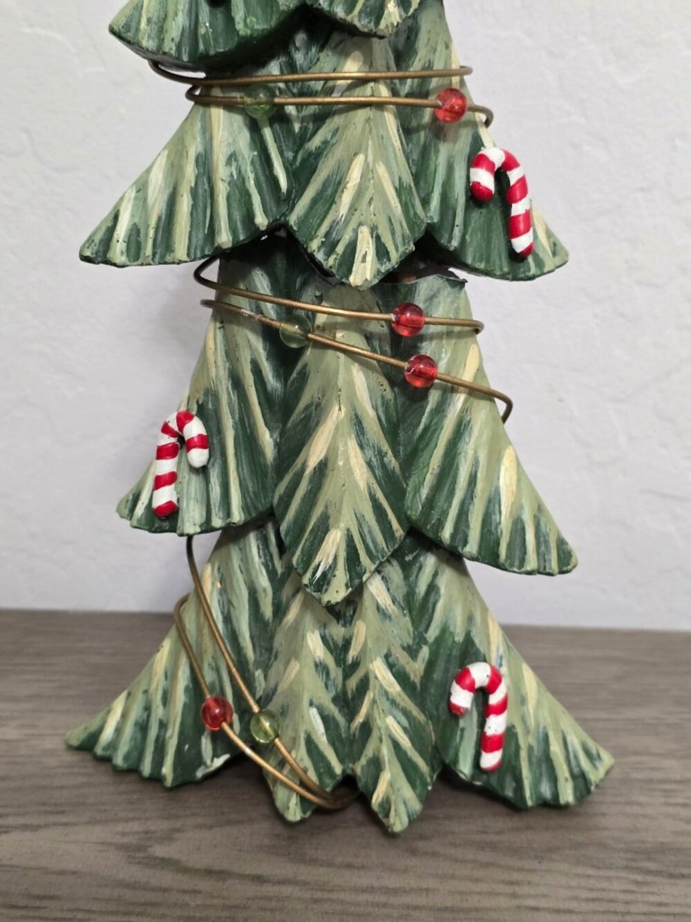 Fitz And Floyd Christmas Tree Figurine With Candy Canes & Beads 19" Tall - Picture 5 of 10